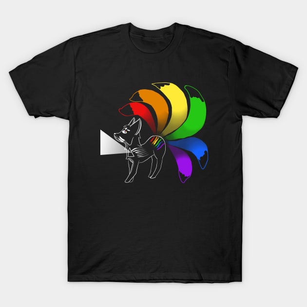 Prism Kitsune (transparent) T-Shirt by VixenwithStripes